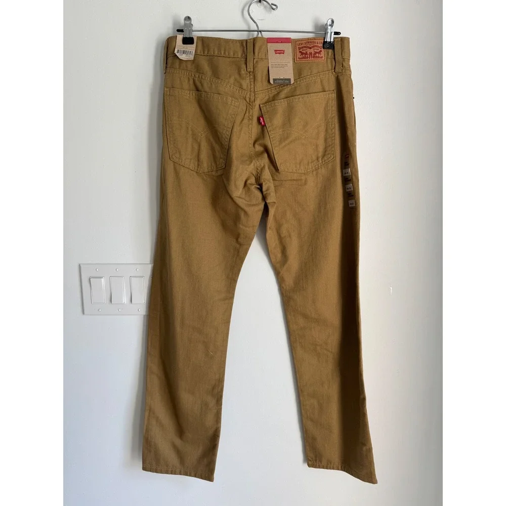 Levis Mens Brown Denim Pants Straight Leg 28x30 inseam: 29